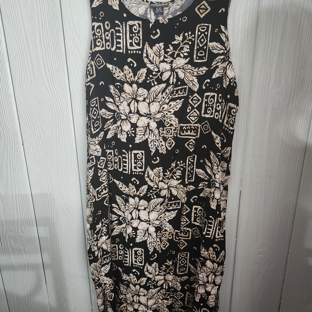 Notations Black and Cream Patterned Top